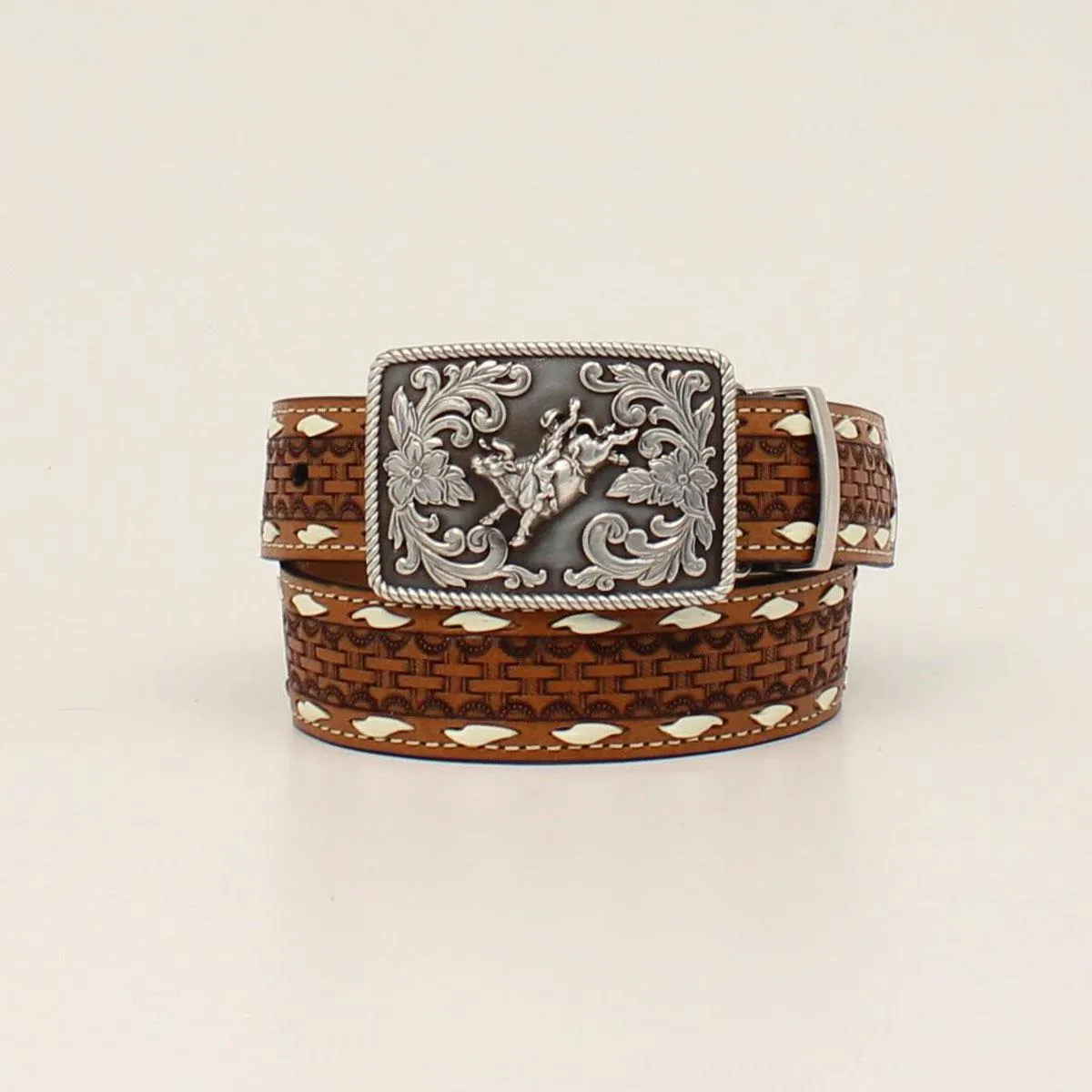 1 /1/4 REVERSIBLE BASKET WEAVE TAN 3D BOYS BELT