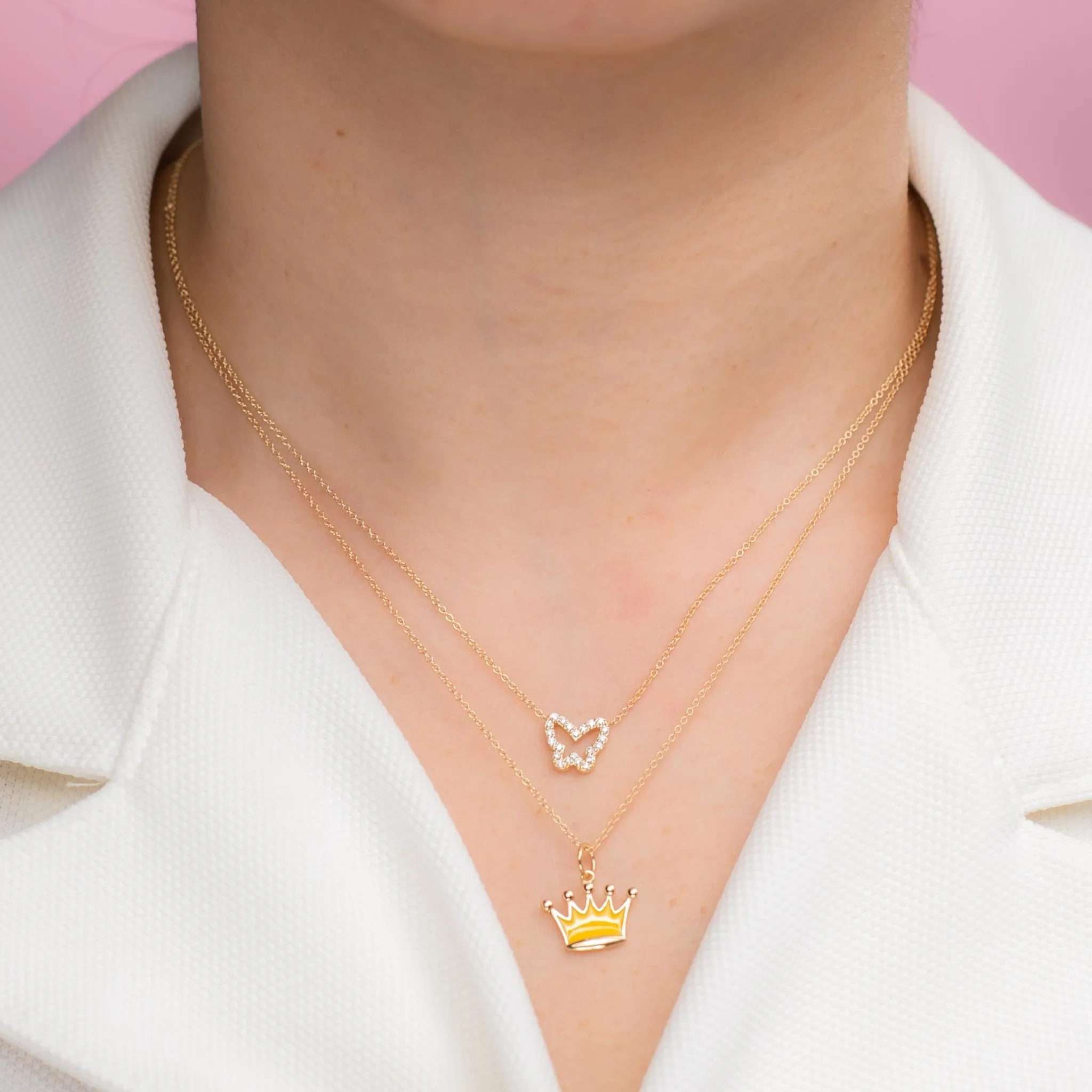 14K Gold Diamond Butterfly Necklace by Alexis Jae