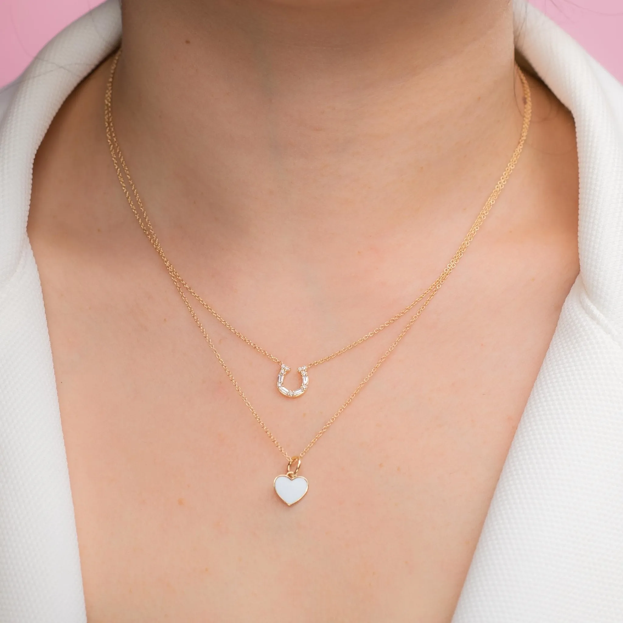 14K Gold Diamond Horseshoe Necklace by Alexis Jae