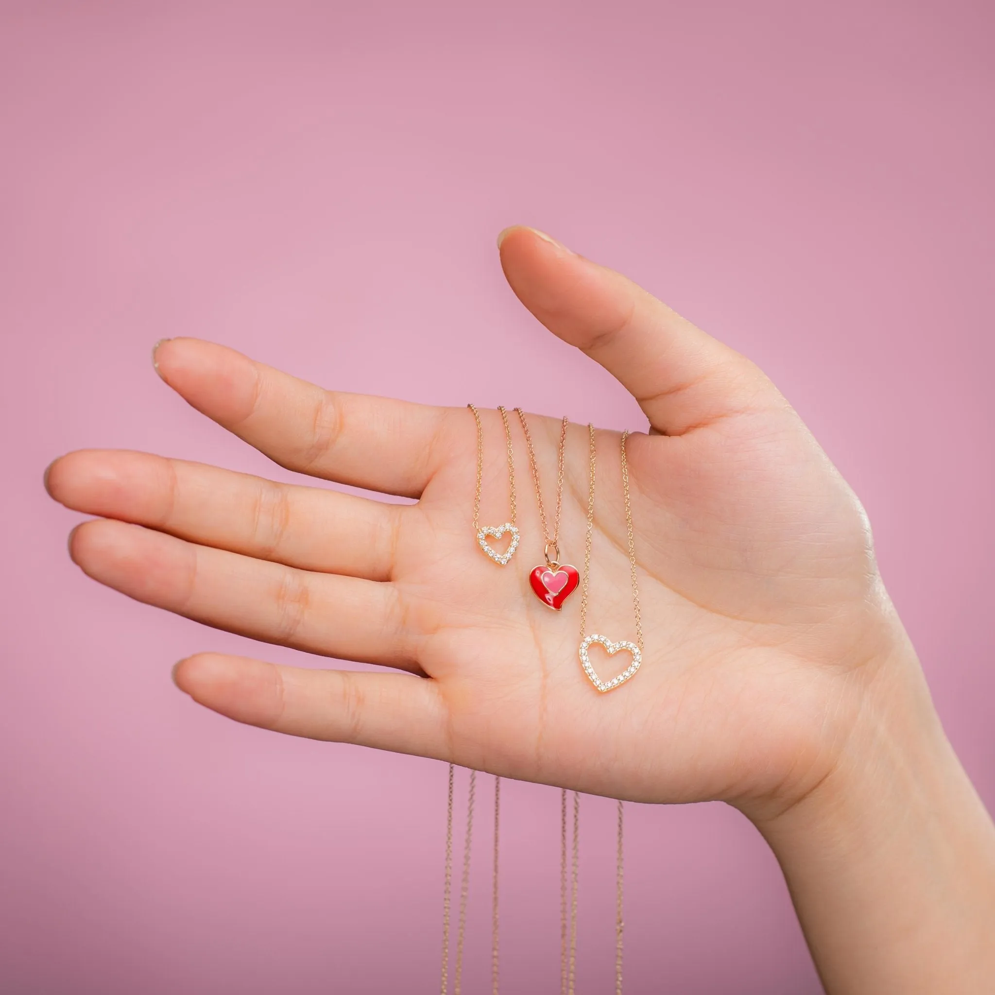 14K Gold Medium Diamond Heart Necklace by Alexis Jae