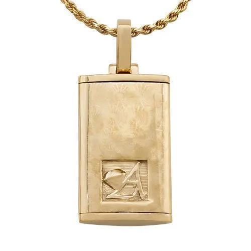 14k Yellow Gold Diamond Dog Tag Pendant 8.50 Ctw