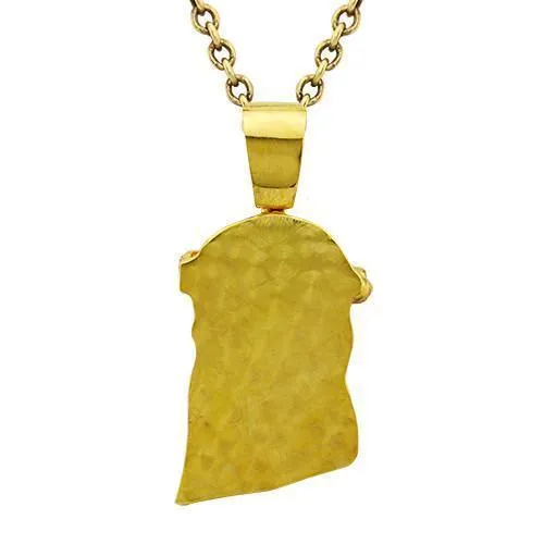 14k Yellow Gold Diamond Jesus Head Pendant 12.77 Ctw