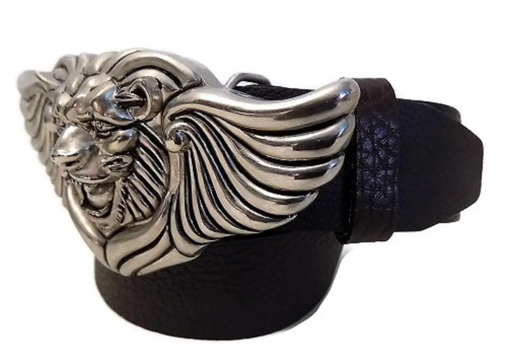 1.5" LION WING Belt Buckle in .925 Sterling Silver