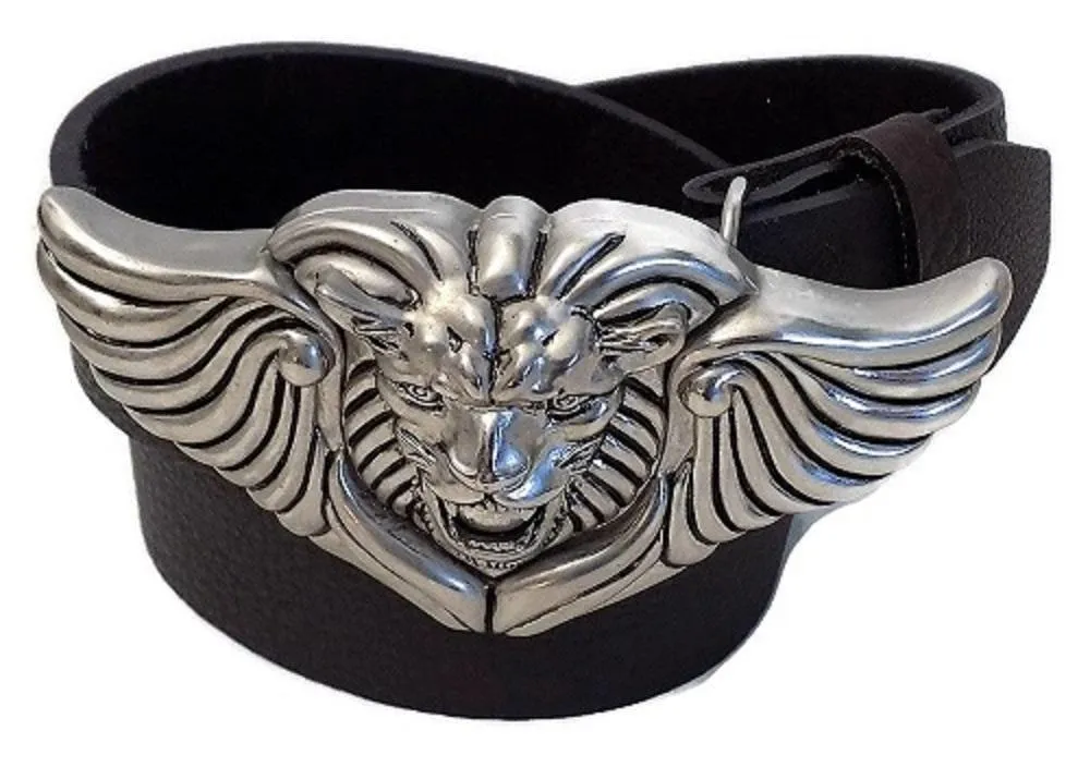 1.5" LION WING Belt Buckle in .925 Sterling Silver