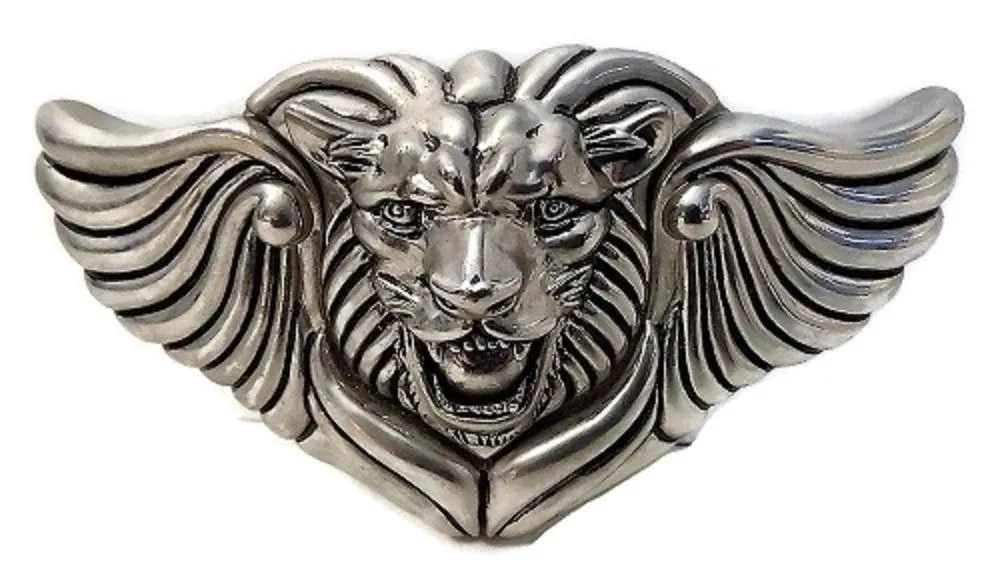 1.5" LION WING Belt Buckle in .925 Sterling Silver