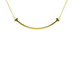 18K YG Tiffany & Co T Smile Necklace
