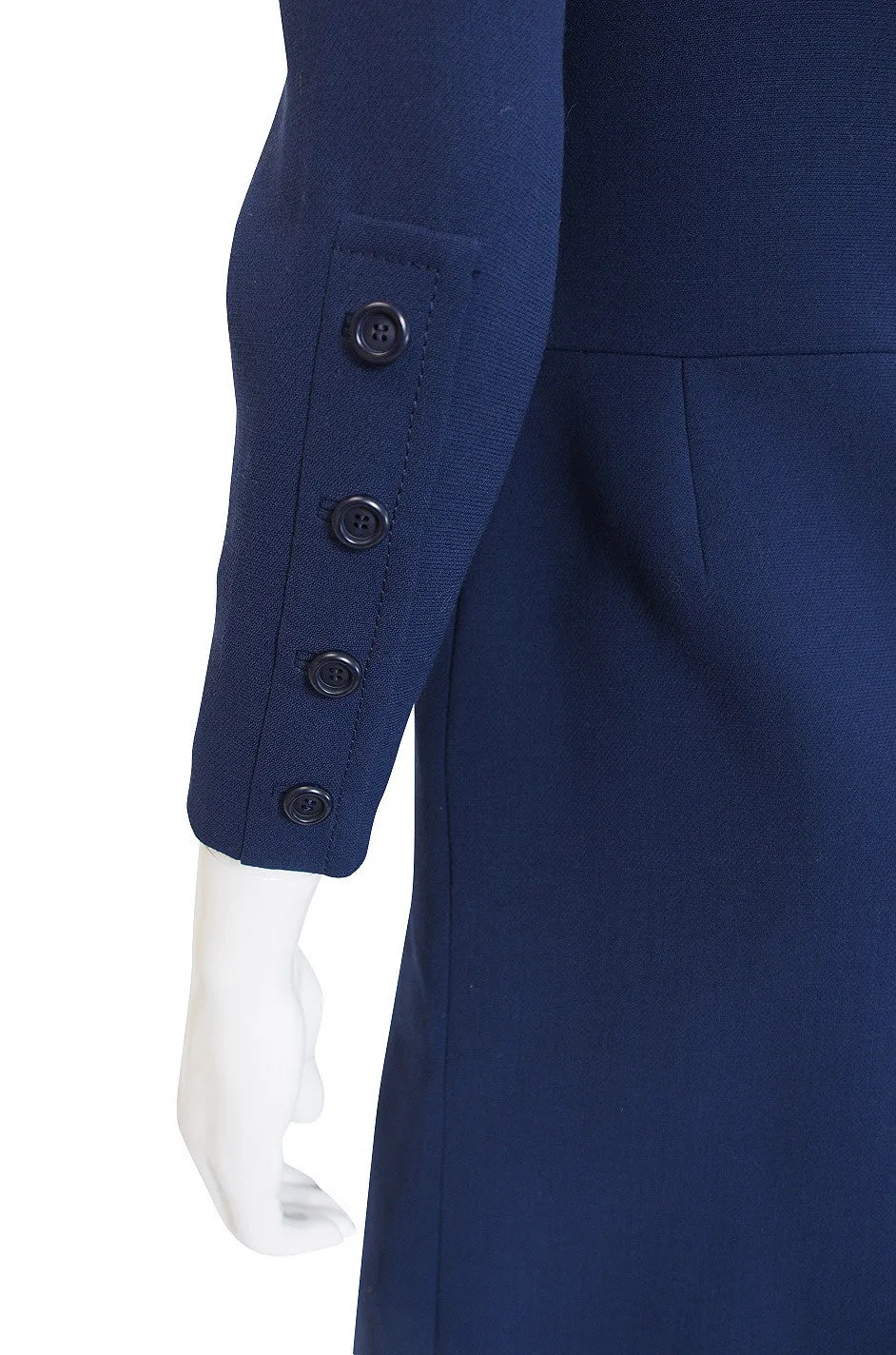 1960s Christian Dior Blue Front Button Dress
