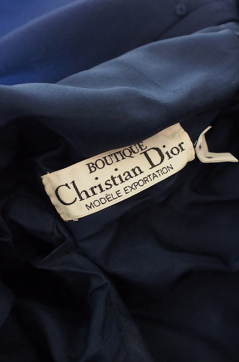 1960s Christian Dior Blue Front Button Dress