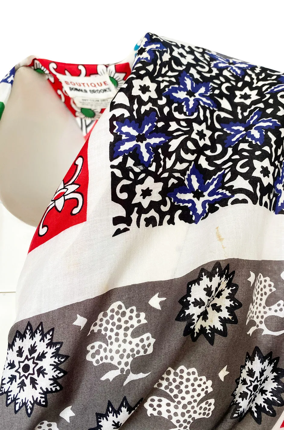 1970s Donald Brooks Printed Bandana Feel Skirt & Cropped Tie Top