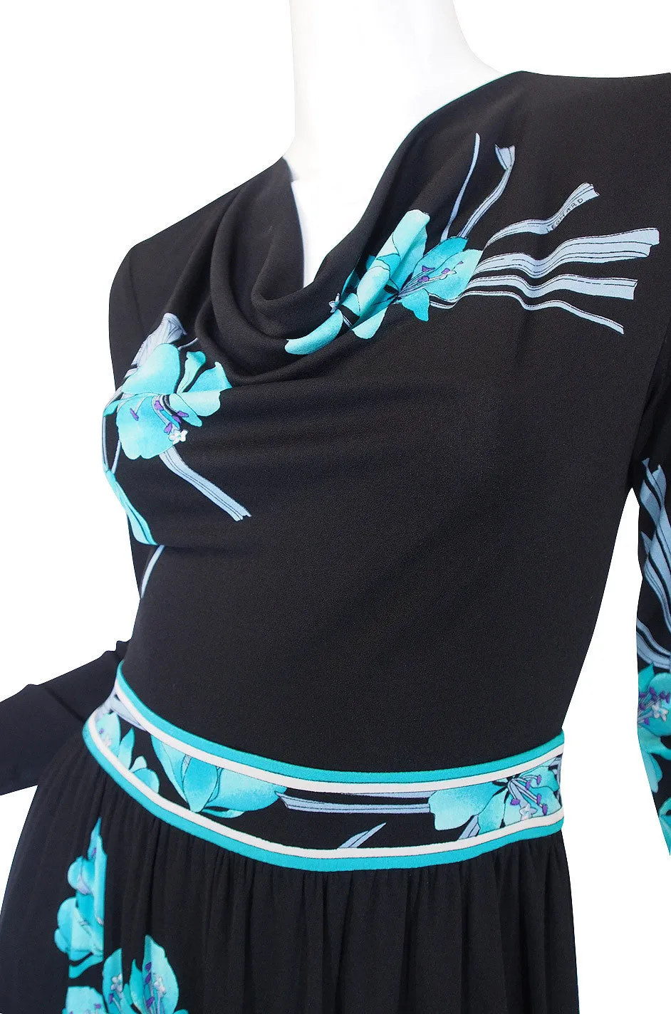 1970s Leonard Paris Printed Silk Jersey Dress