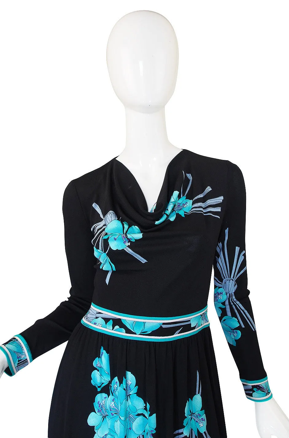 1970s Leonard Paris Printed Silk Jersey Dress