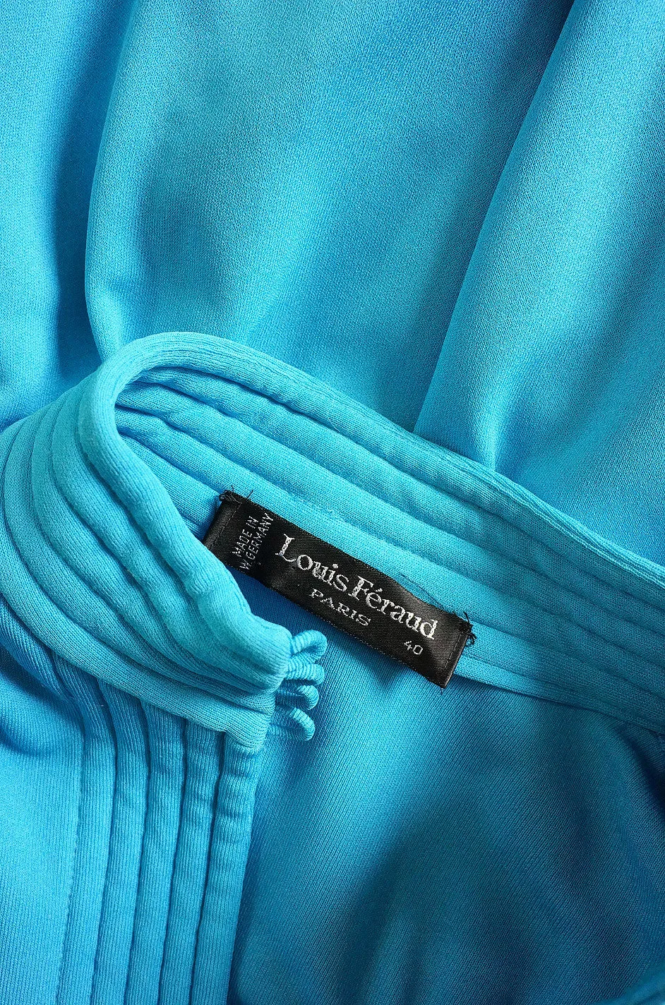1970s Louis Feraud Turquoise Maxi Dress