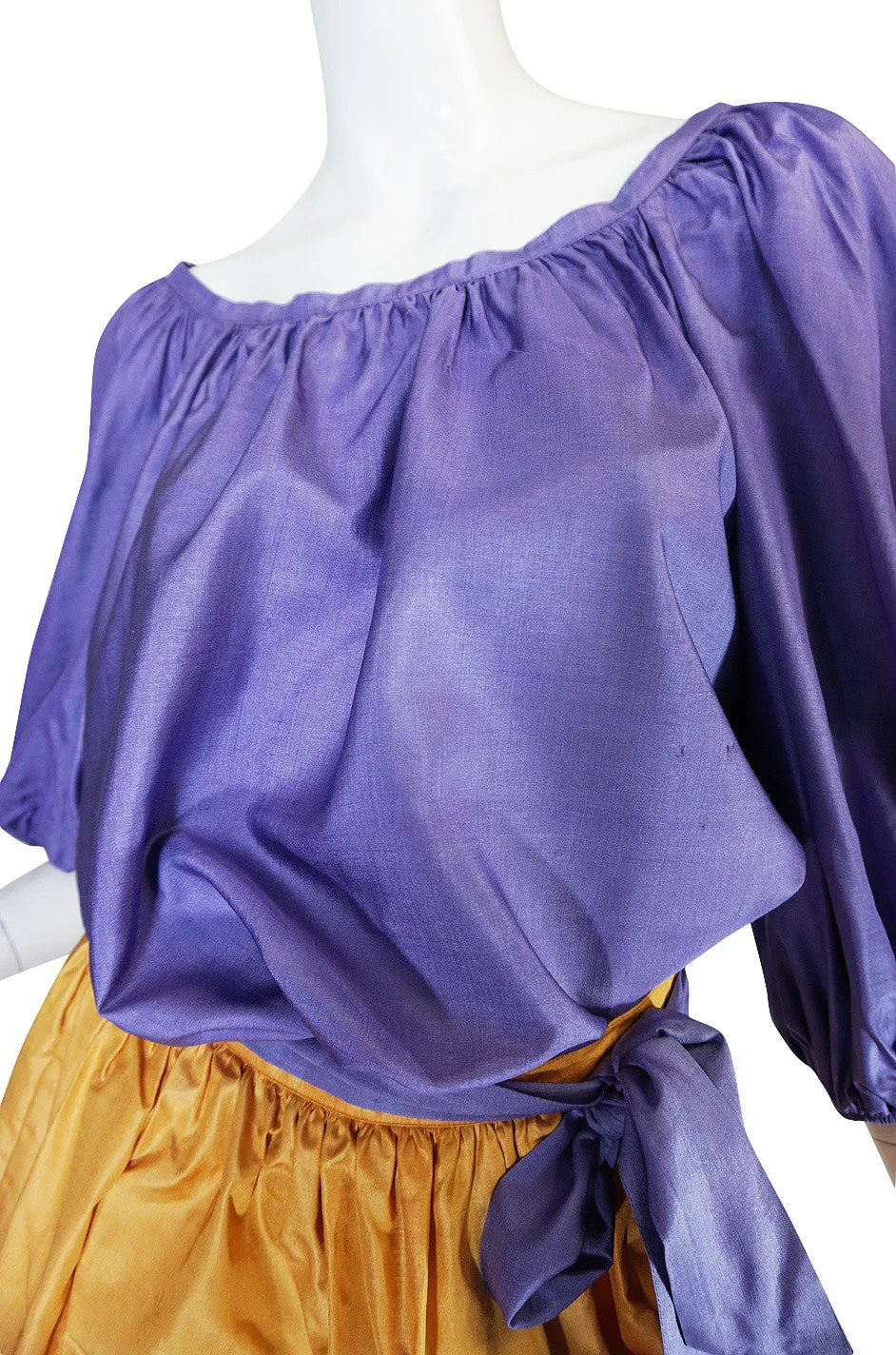 1970s Yves Saint Laurent Peasant Ruffle Skirt & Top Set