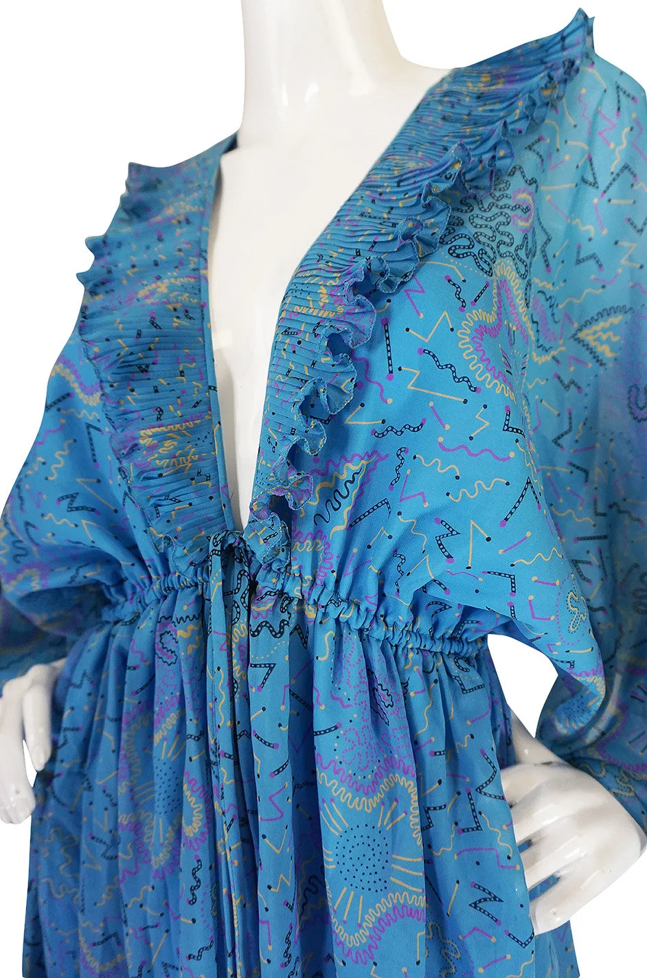 1971 "Paris Flower" Print Zandra Rhodes Caftan Dress