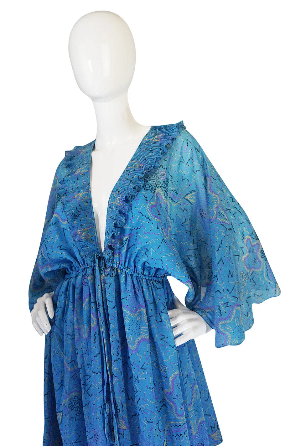 1971 "Paris Flower" Print Zandra Rhodes Caftan Dress