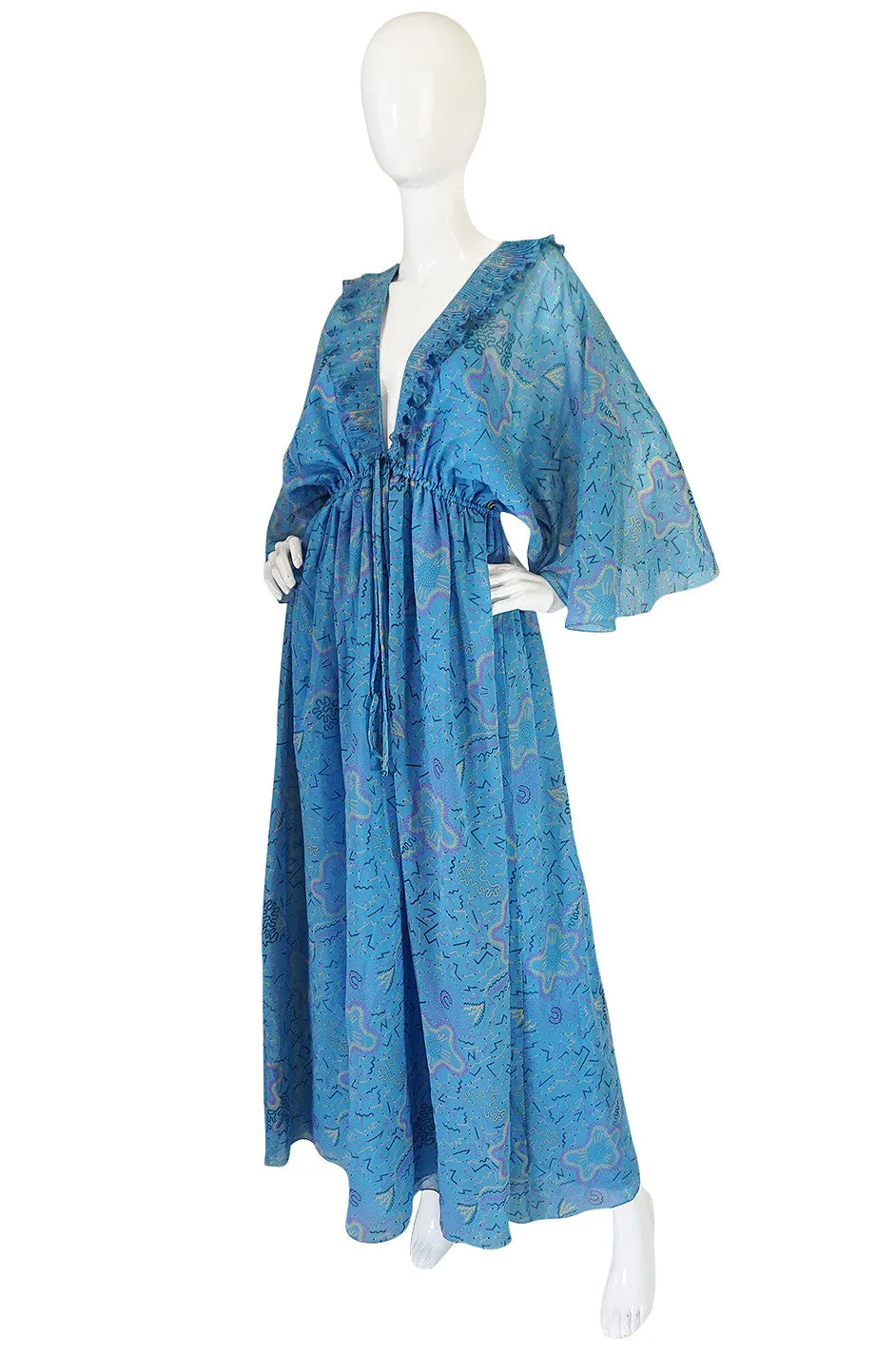 1971 "Paris Flower" Print Zandra Rhodes Caftan Dress