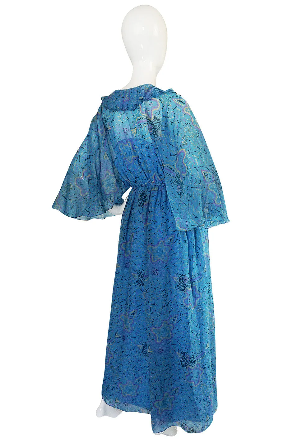 1971 "Paris Flower" Print Zandra Rhodes Caftan Dress