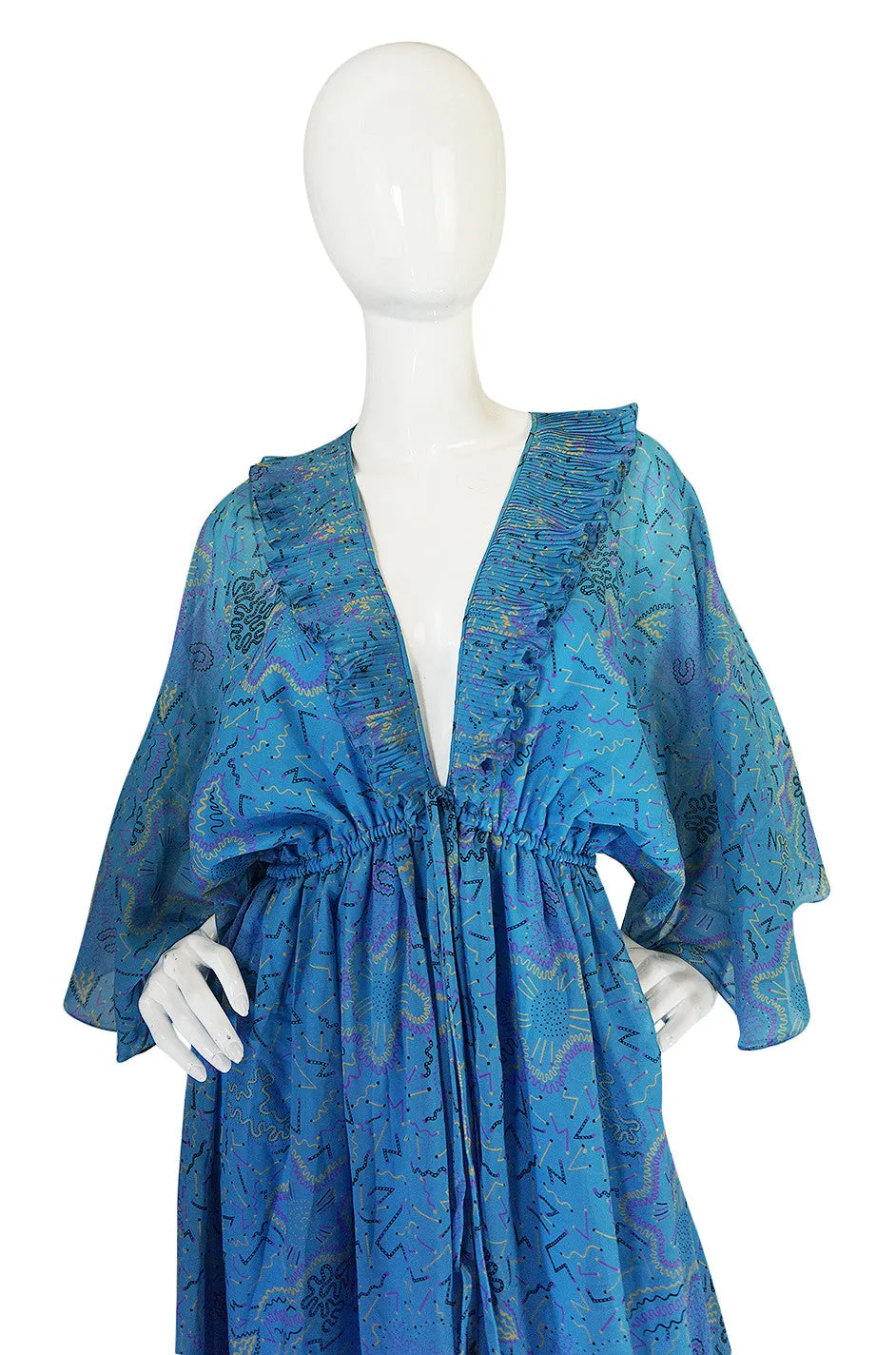 1971 "Paris Flower" Print Zandra Rhodes Caftan Dress
