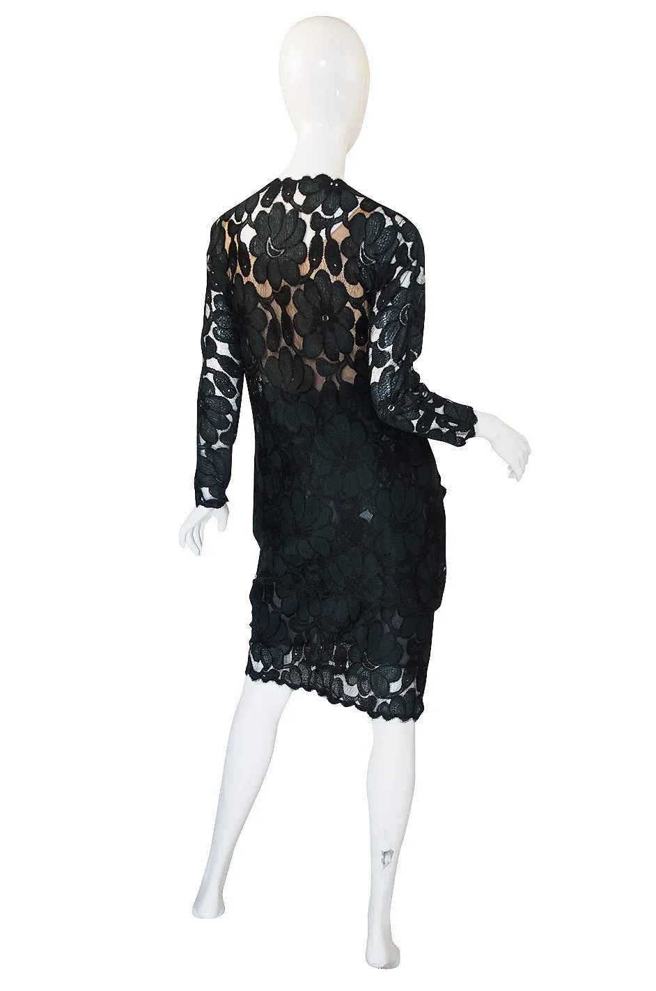 1980s Geoffrey Beene Deep Green Lace Set