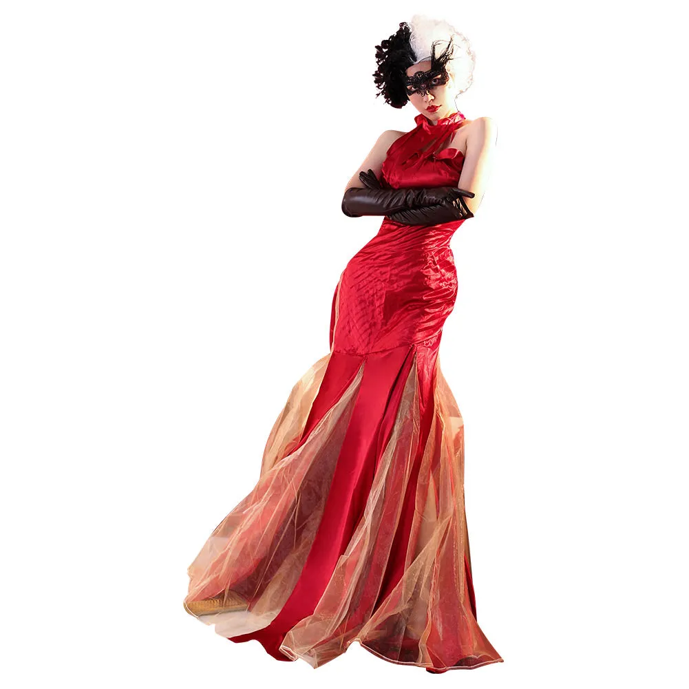 2021 Movie Cruella Cruella de Vil Cosplay Costume Outfits Halloween Carnival Suit