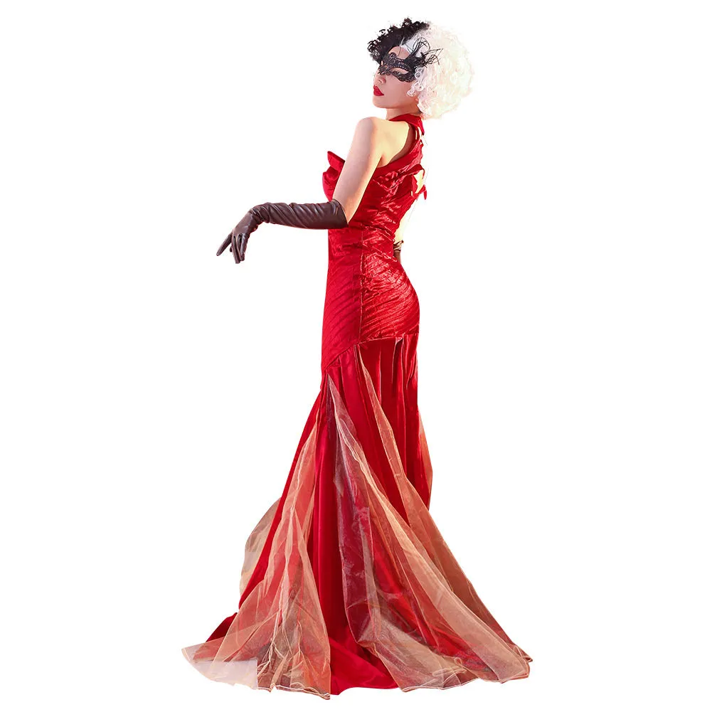 2021 Movie Cruella Cruella de Vil Cosplay Costume Outfits Halloween Carnival Suit