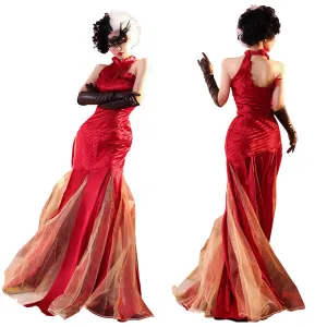 2021 Movie Cruella Cruella de Vil Cosplay Costume Outfits Halloween Carnival Suit