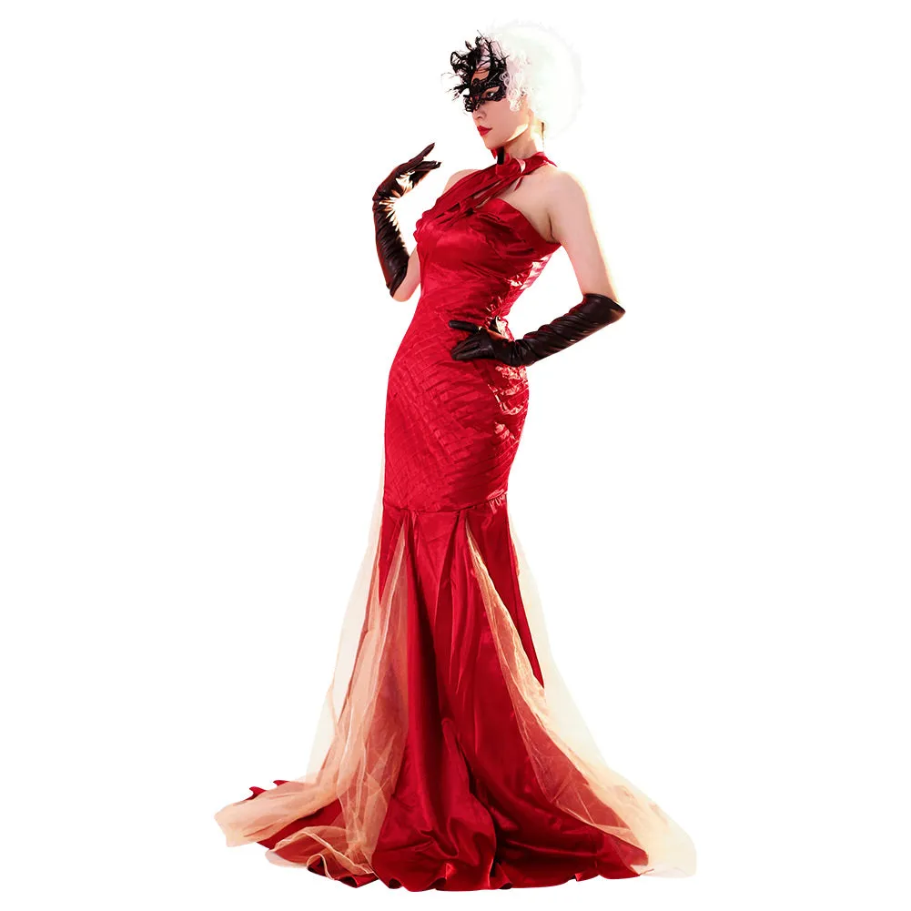 2021 Movie Cruella Cruella de Vil Cosplay Costume Outfits Halloween Carnival Suit