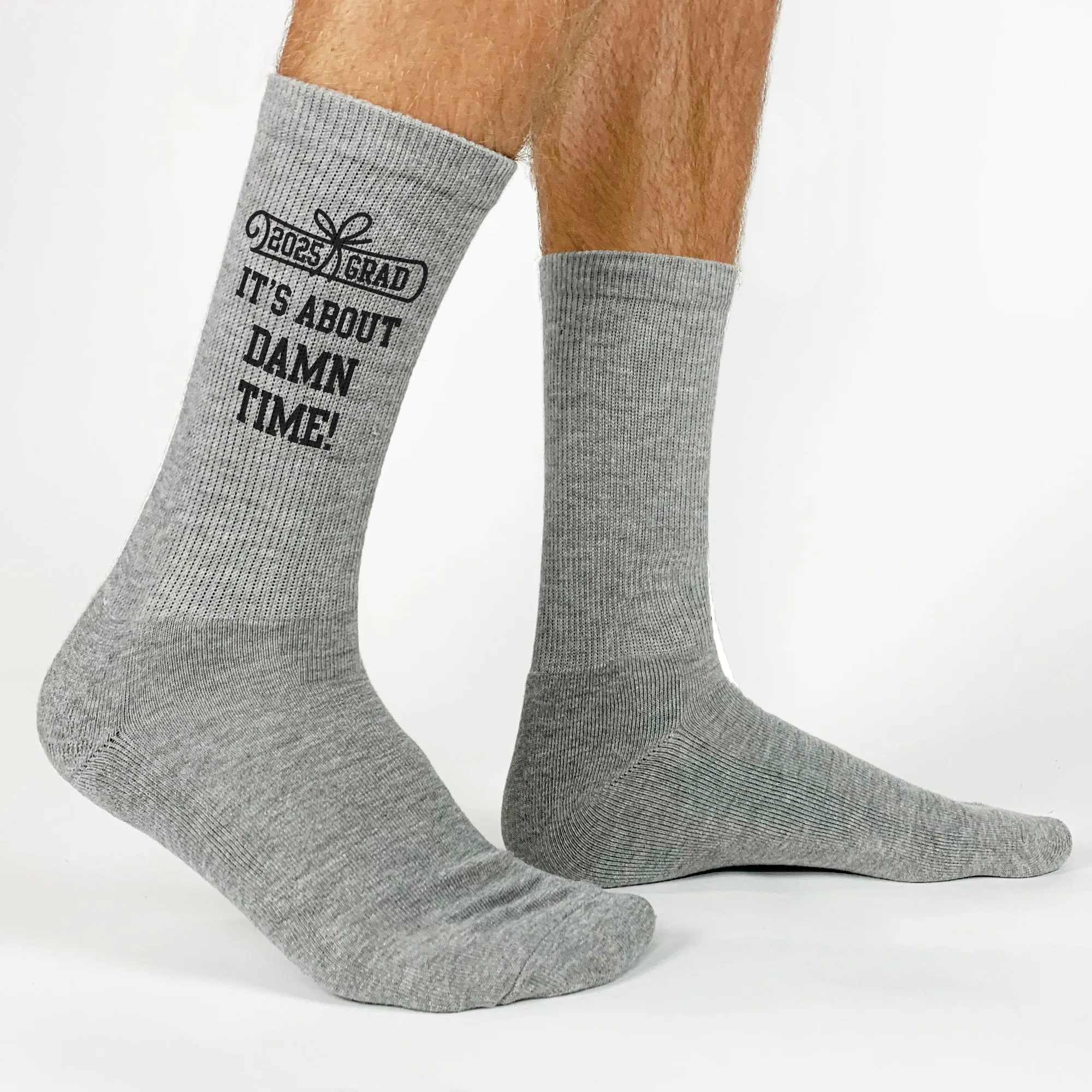 2025 Graduation Socks - 'It’s About Damn Time' - Perfect Gift for Grads