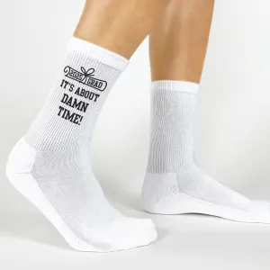 2025 Graduation Socks - 'It’s About Damn Time' - Perfect Gift for Grads