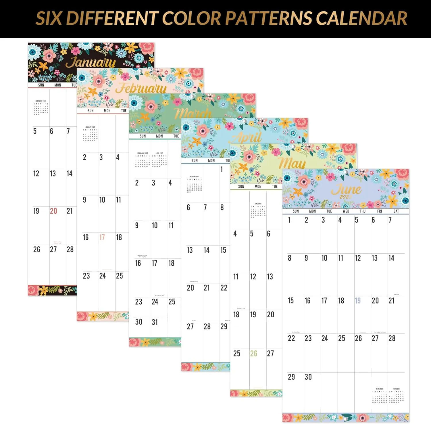 2025 Wall Calendar - 12 Month Large Print Big Grid 12x24 Open (Jan-Dec 2025)