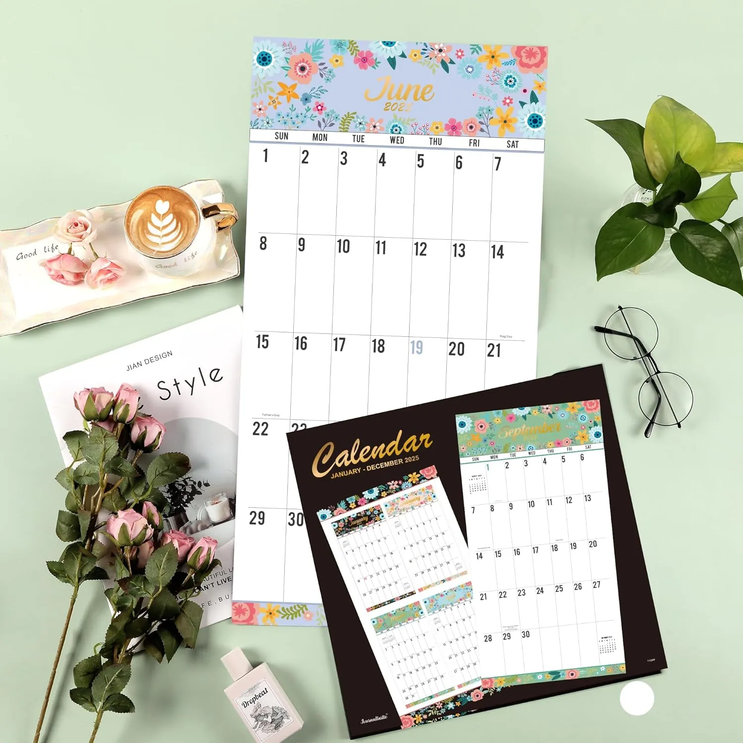 2025 Wall Calendar - 12 Month Large Print Big Grid 12x24 Open (Jan-Dec 2025)