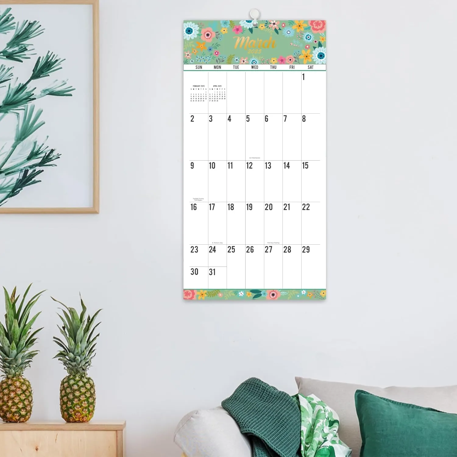 2025 Wall Calendar - 12 Month Large Print Big Grid 12x24 Open (Jan-Dec 2025)
