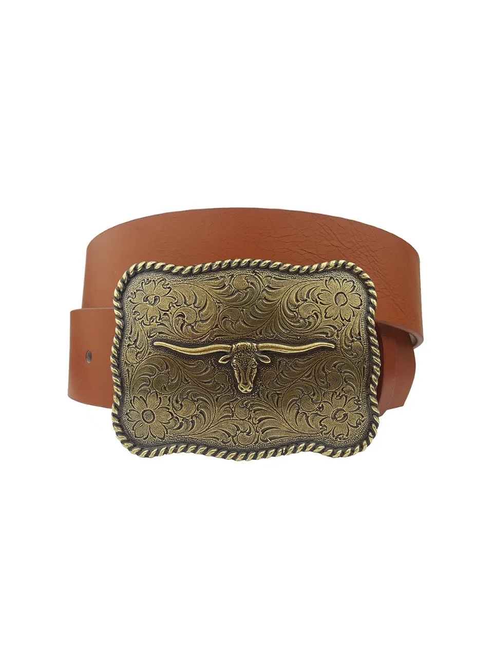 27 Western Longhorn Square Buckle Belt