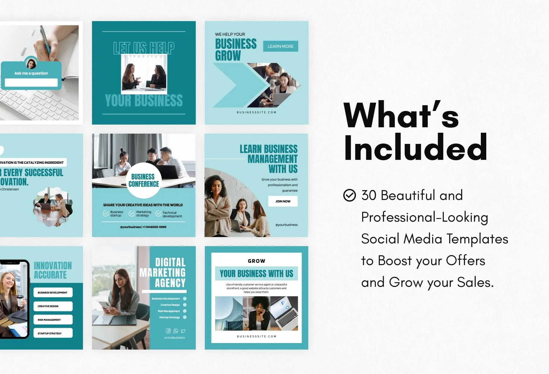 30 Business Development Instagram Post Canva Templates