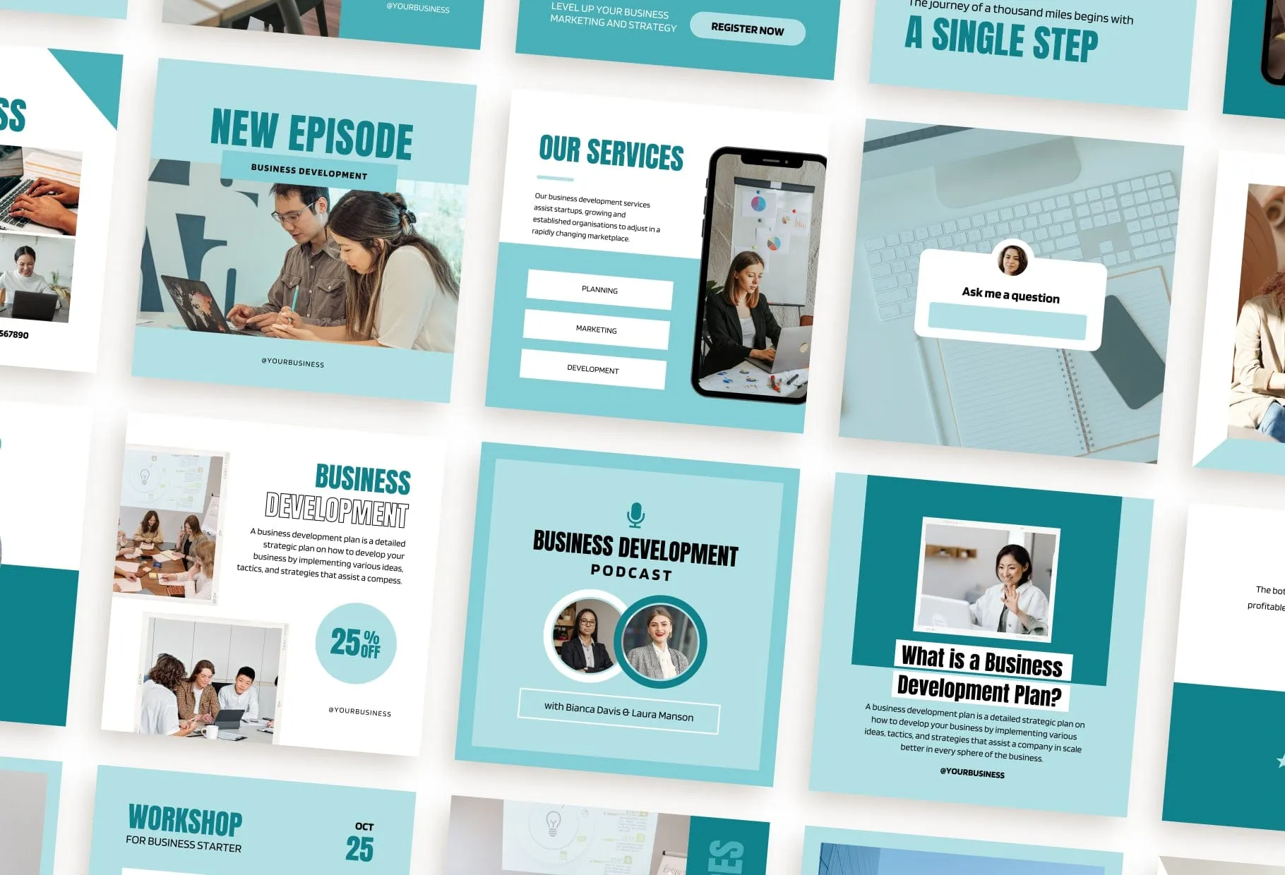 30 Business Development Instagram Post Canva Templates