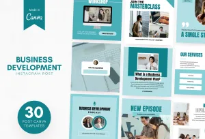 30 Business Development Instagram Post Canva Templates