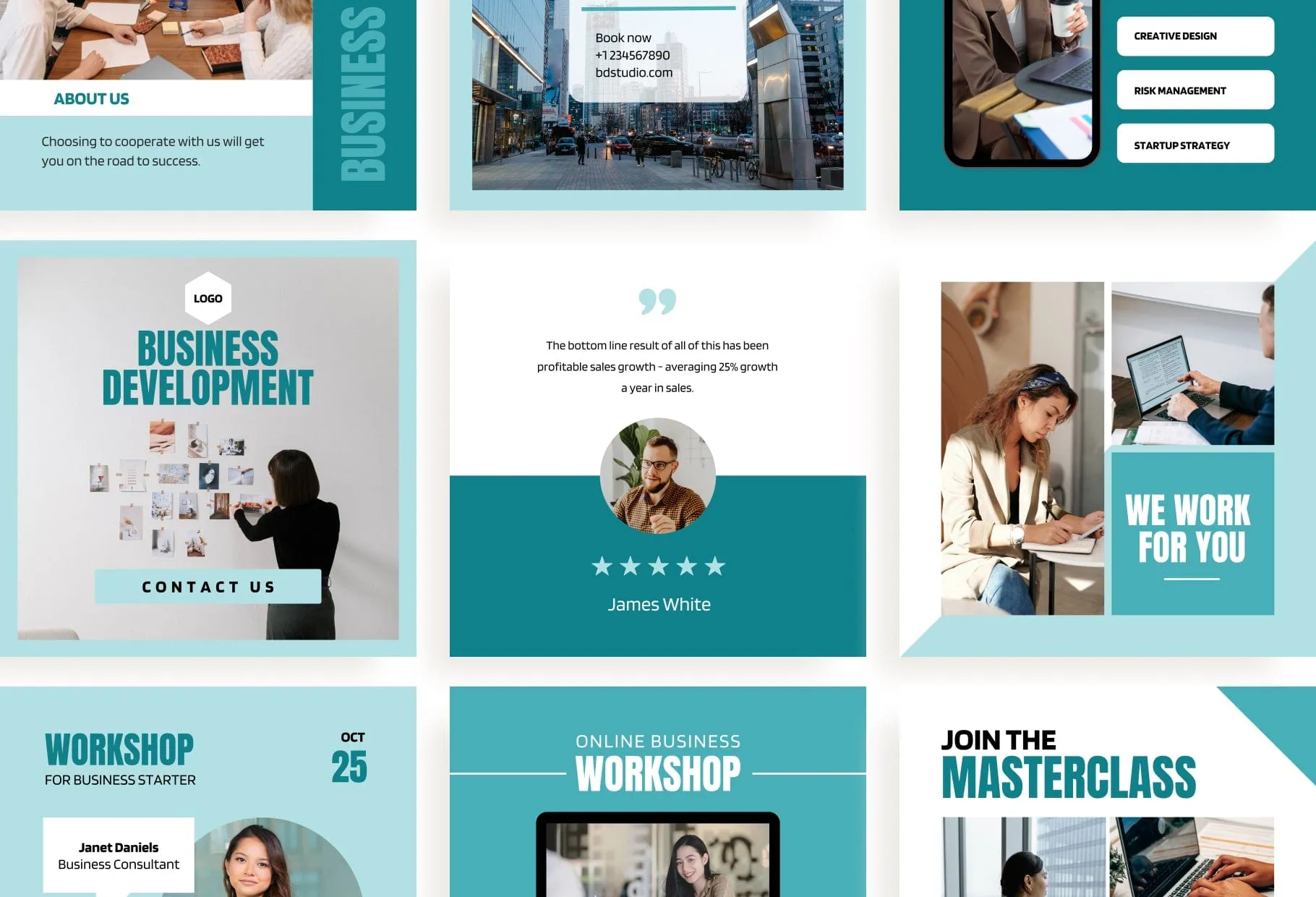 30 Business Development Instagram Post Canva Templates