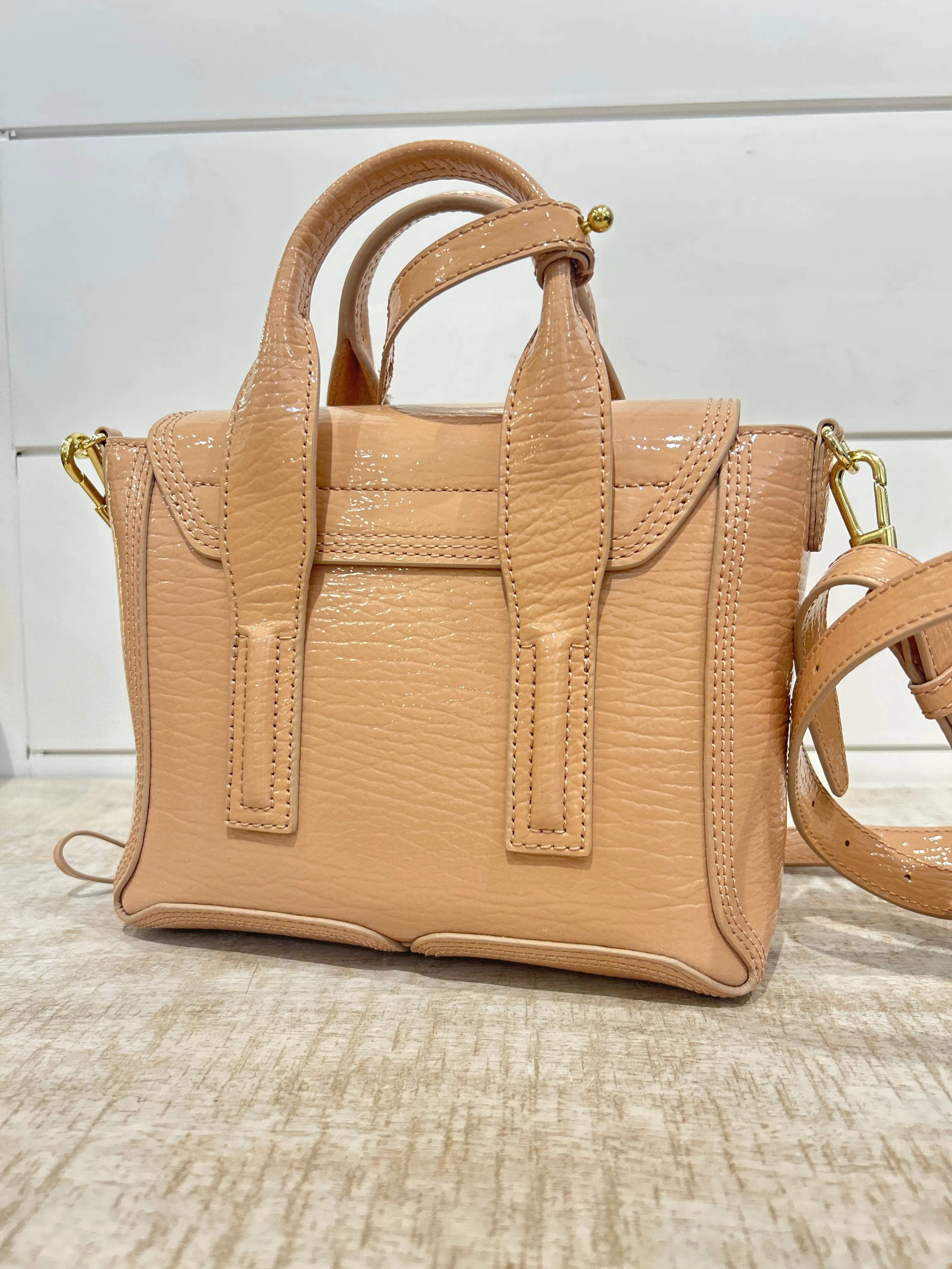 3.1 Phillip Lim Bag, Ceramic Textured Patent Mini Pashli Satchel