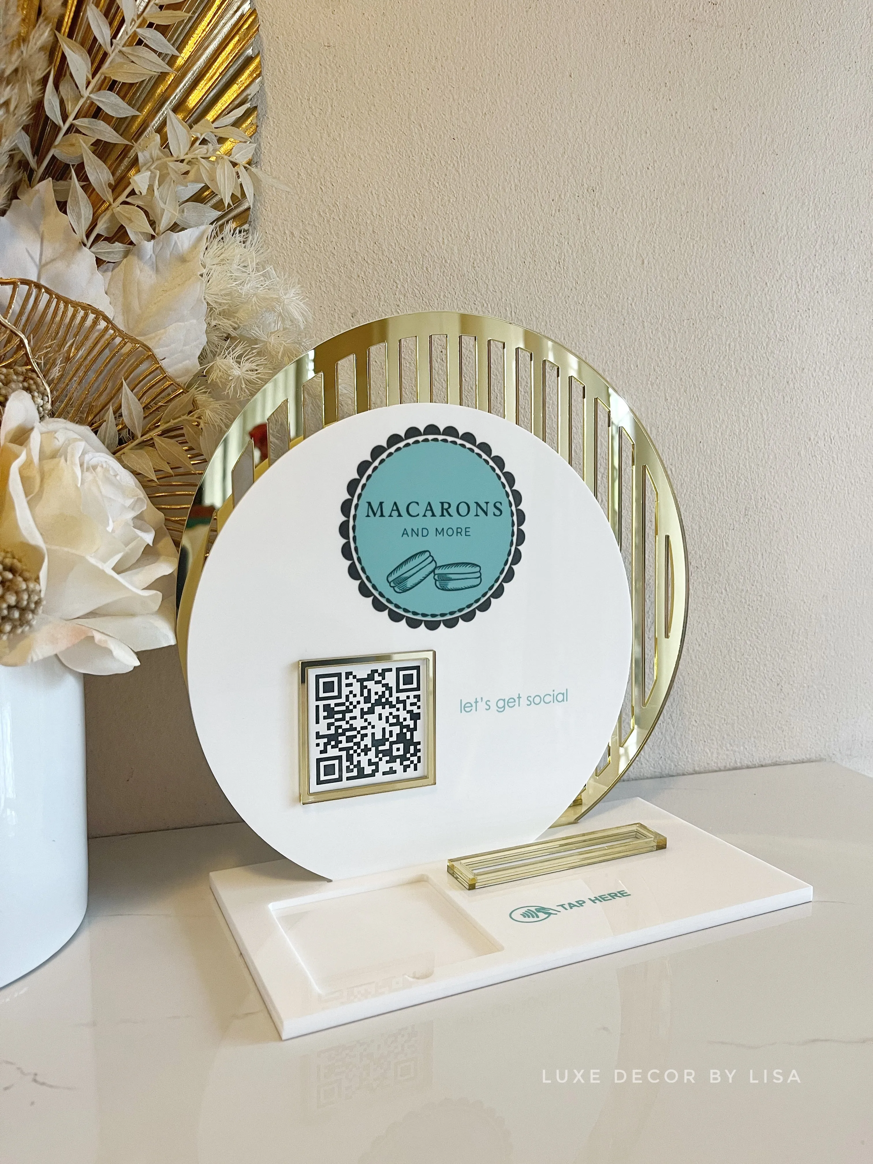 4 in 1 Double Circled Logo, QR, Cards and Square Dock Sign