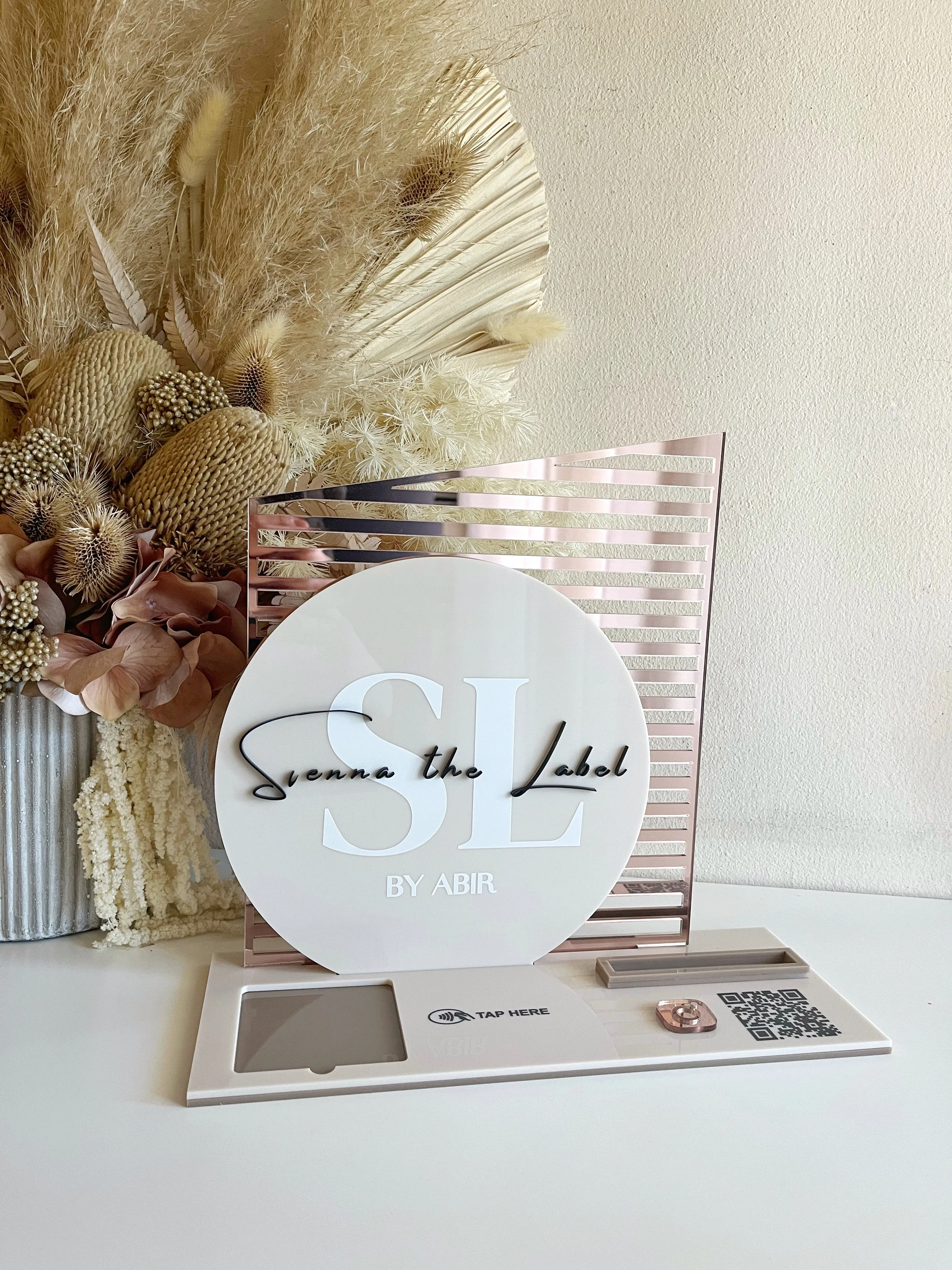 4 in 1 Modern Logo, QR, Cards and Square Dock Sign