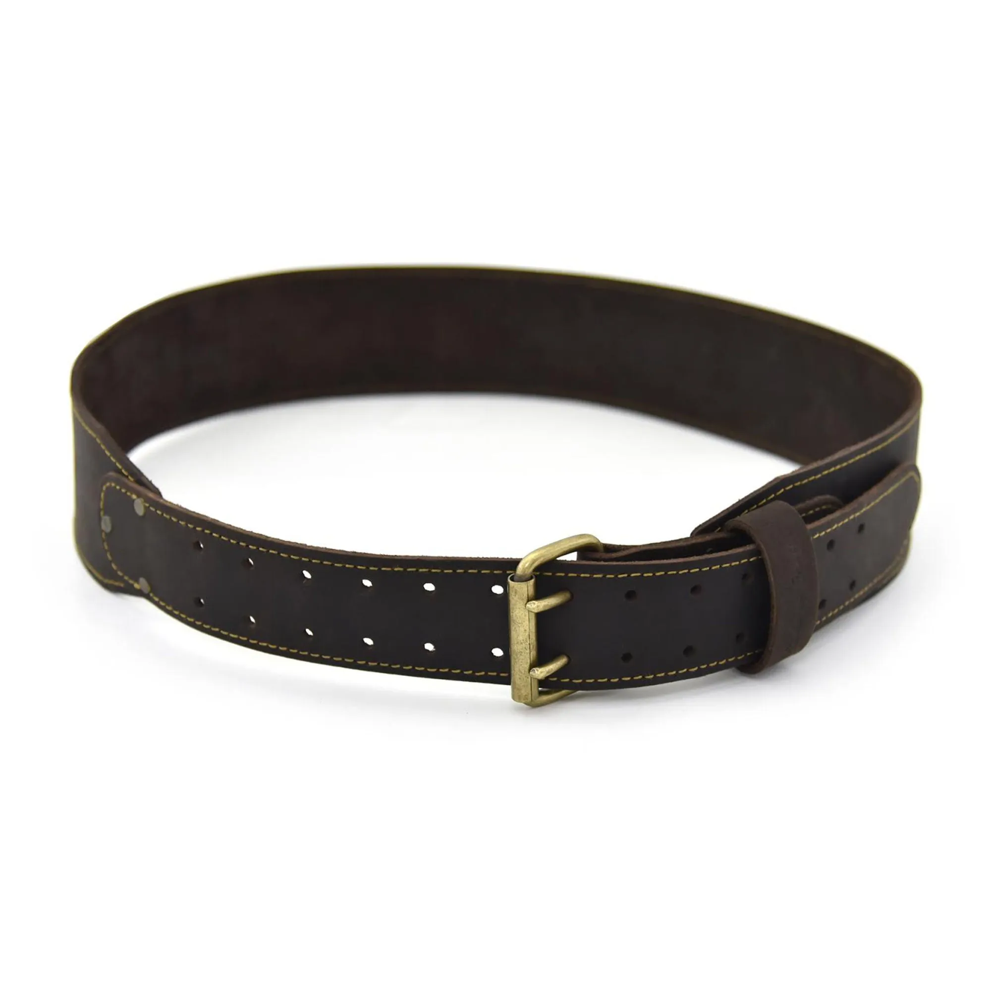 74054 - 3 Inch Wide Tapered Work Belt in Dark Brown Oiled Leather | Style n Craft