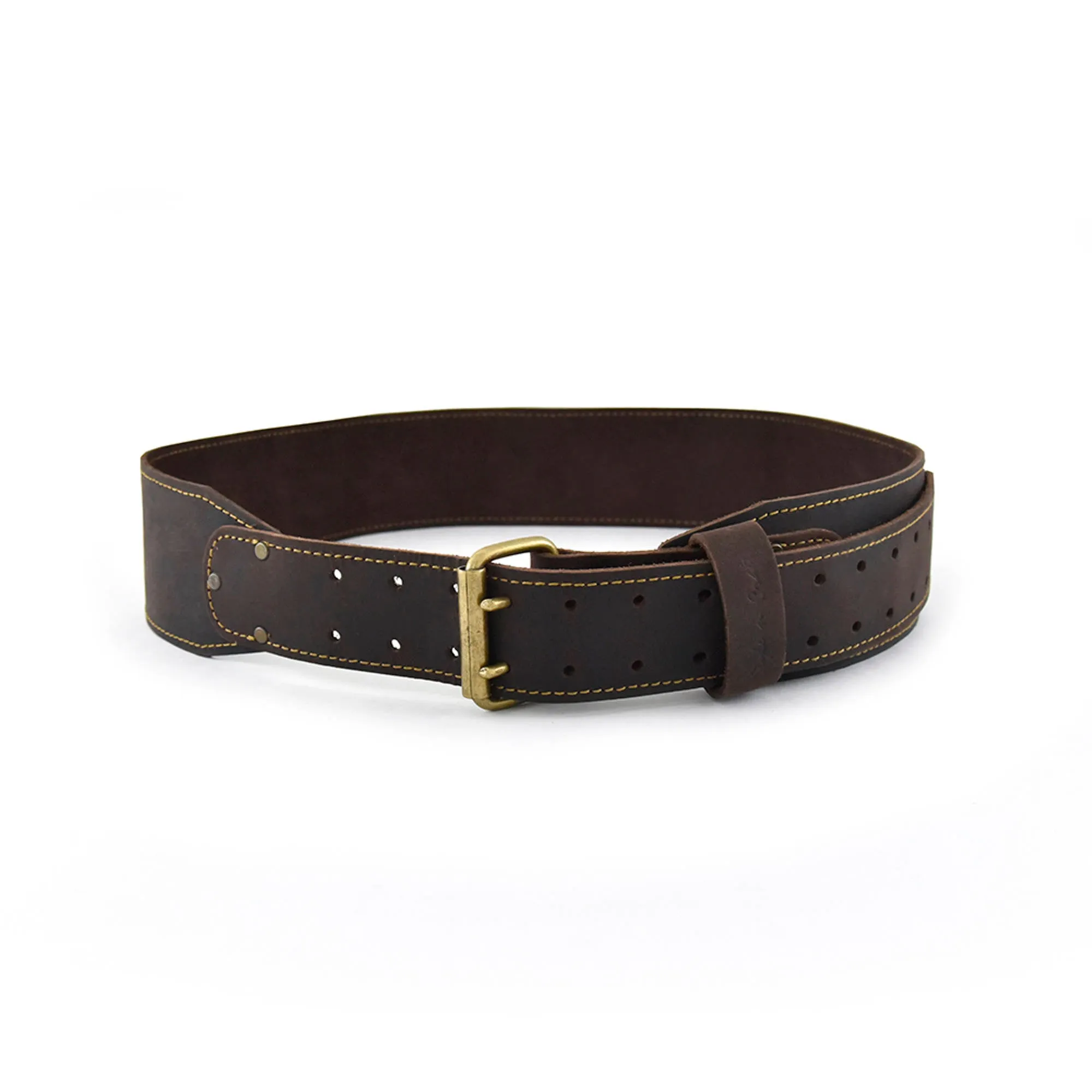 74054 - 3 Inch Wide Tapered Work Belt in Dark Brown Oiled Leather | Style n Craft