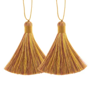 8cm Rainbow Rayon Tassel Silk Tassels Multicolor Gradient Color Jewelry Making Supplies Keychain Handbag  2pcs 10190954