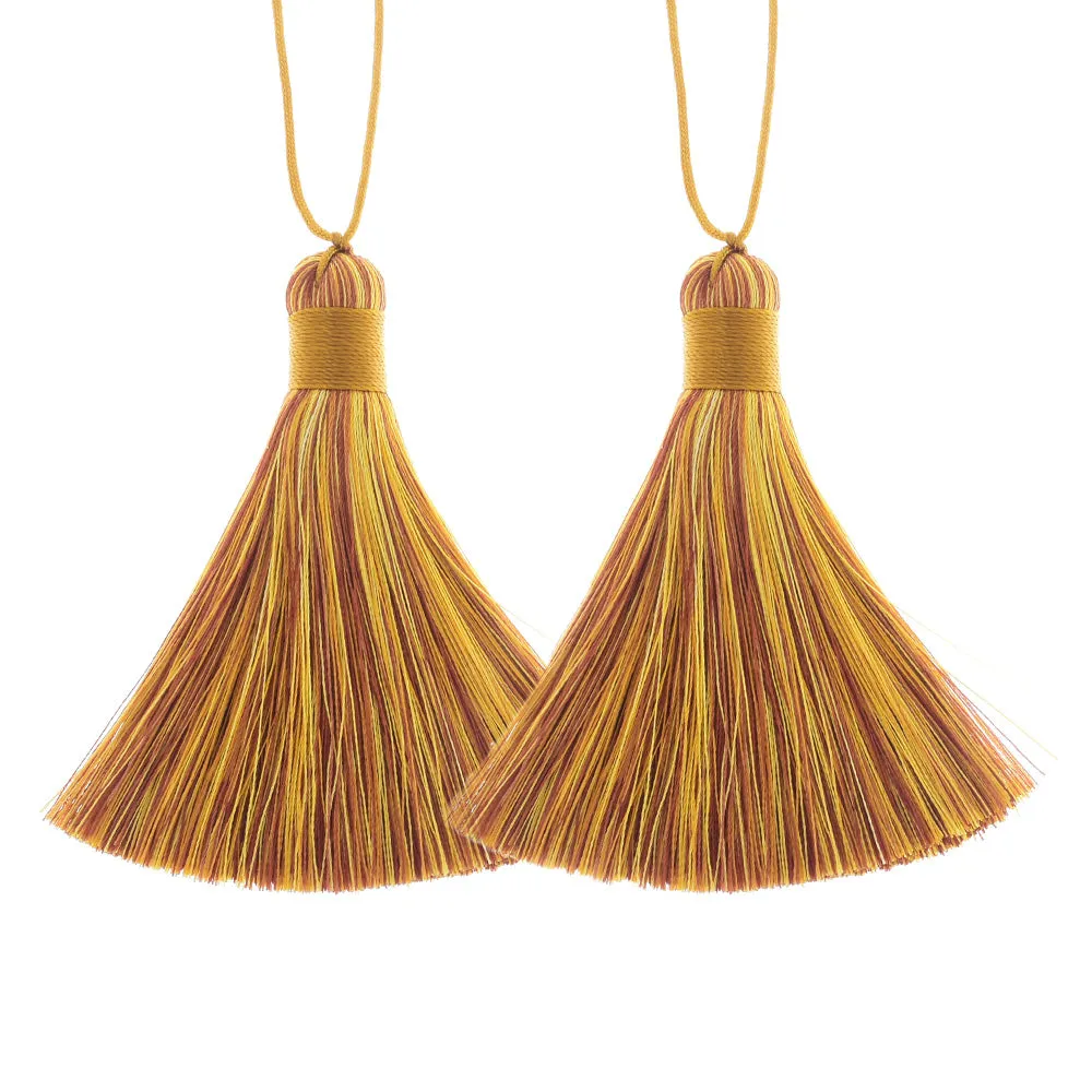 8cm Rainbow Rayon Tassel Silk Tassels Multicolor Gradient Color Jewelry Making Supplies Keychain Handbag  2pcs 10190954
