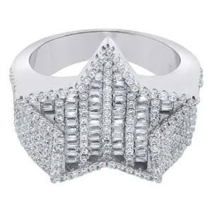 925 Silver Exotic Baguette Star Ring