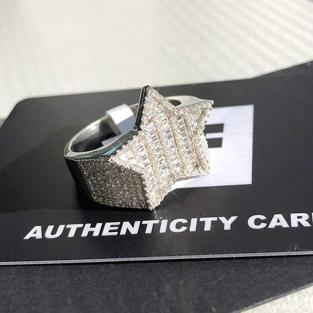 925 Silver Exotic Baguette Star Ring