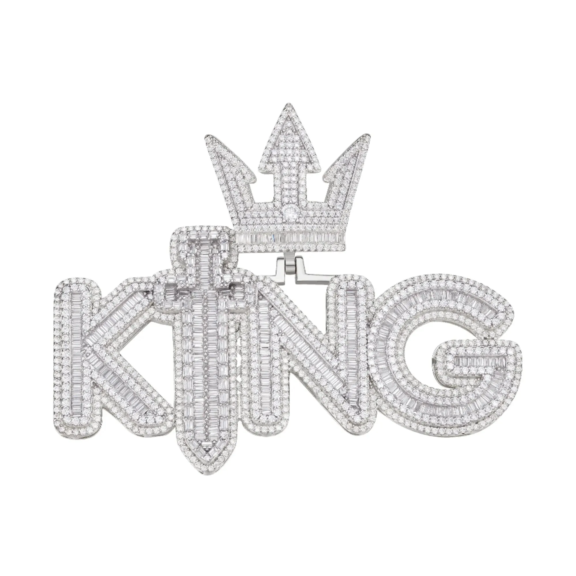 925 Silver Moissanite KING Designer Pendant Custom