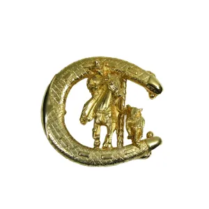 A-CB Gold Horseshoe Buckle - Cowboy