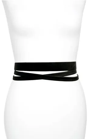 Ada Womens Skinny Leather Wrap Belt