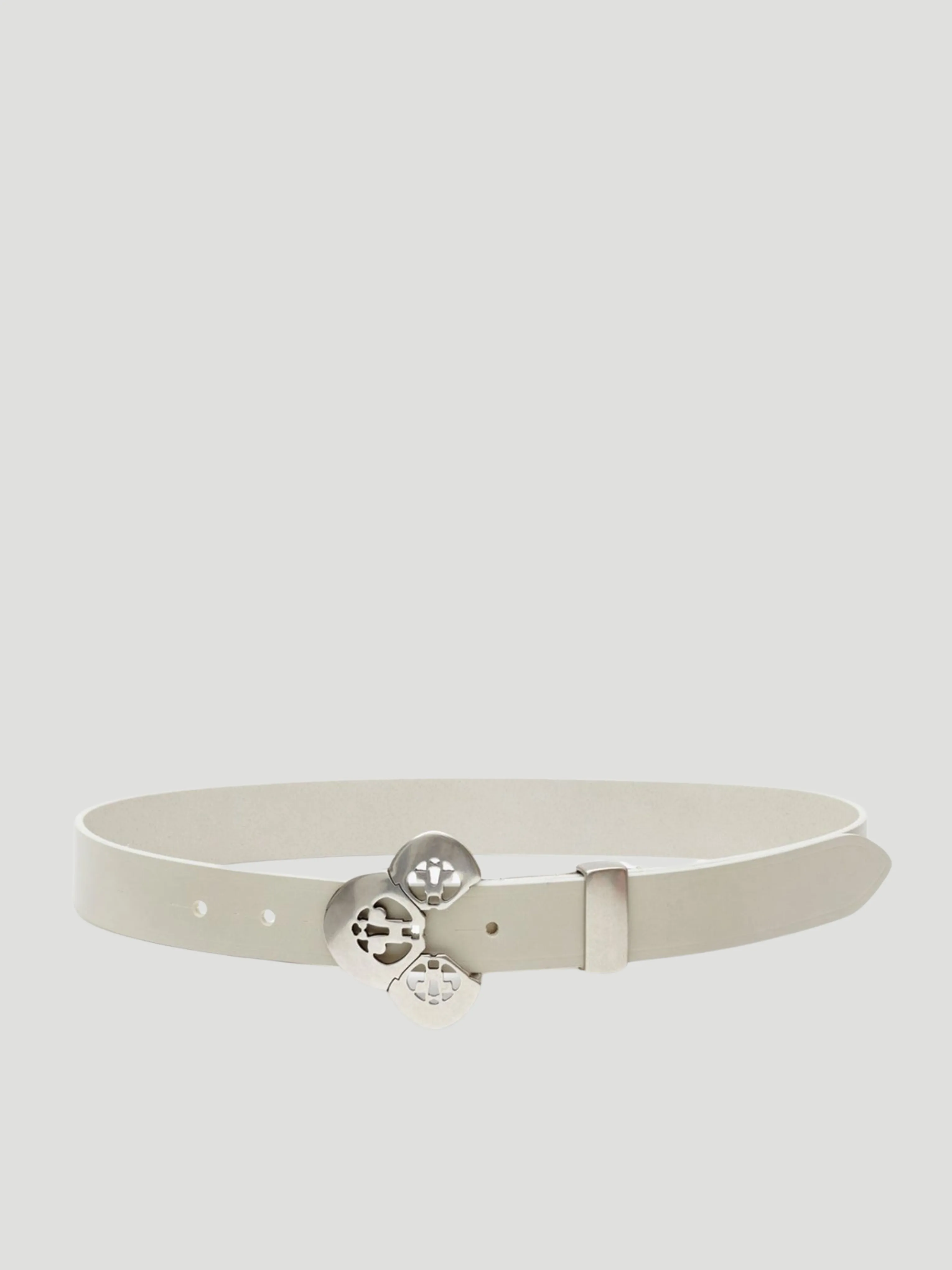 Adaria White Leather Wide Belt